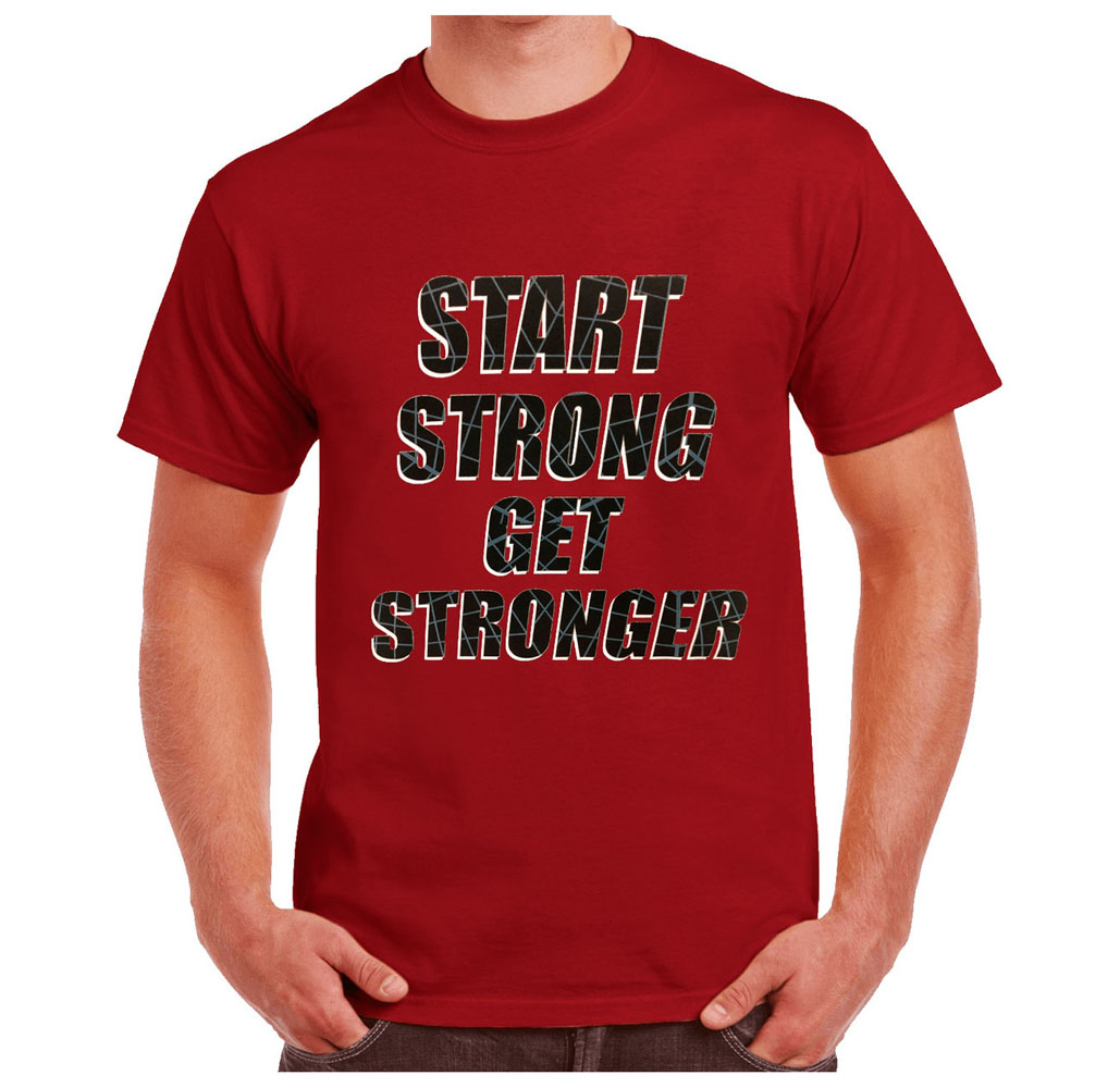 New Balance Mens Start Strong Get Stronger TShirt  Red  XLarge