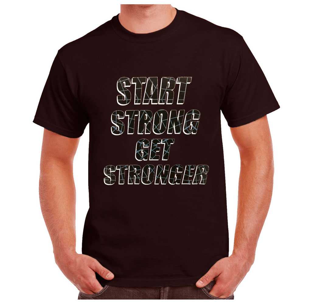 New Balance Mens Start Strong Get Stronger TShirt  Black  Large