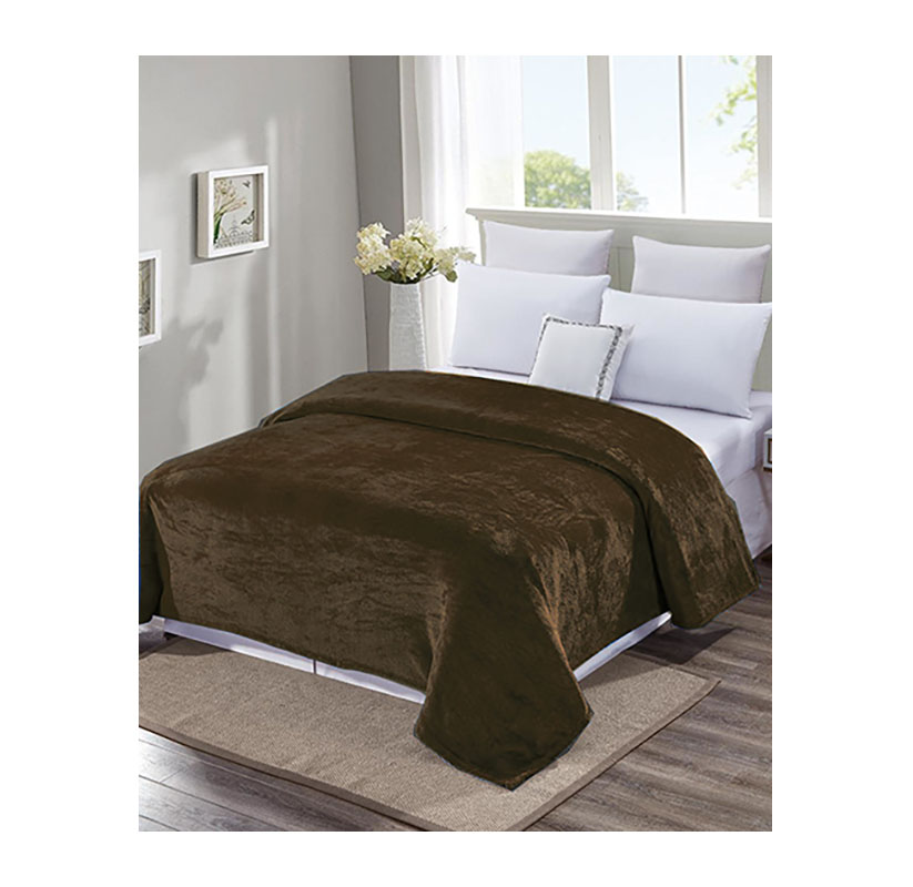 Noble House Extra Soft and Cozy Microplush Blanket - King - Chocolate