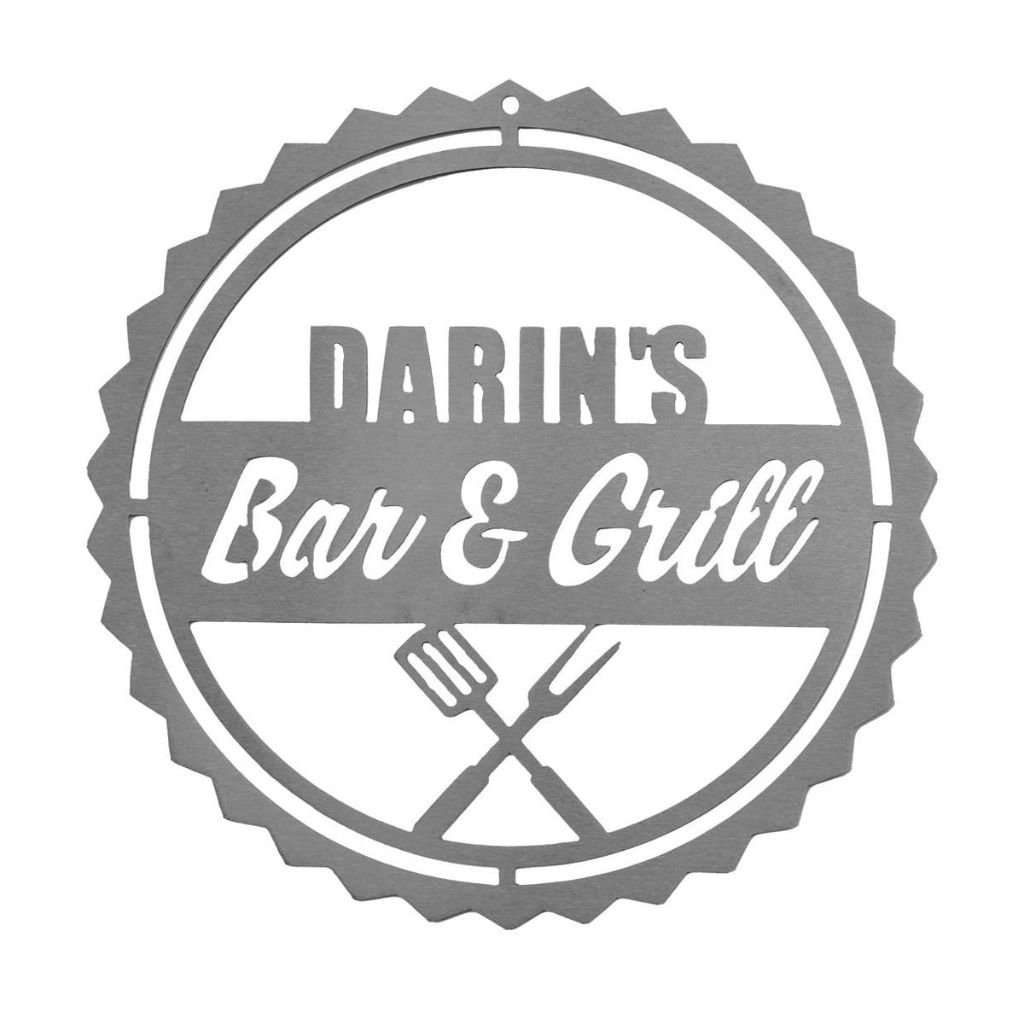 Personalized 'Just for Him' BBQ, Garage, and Workshop Metal Signs  - Bar & Grill