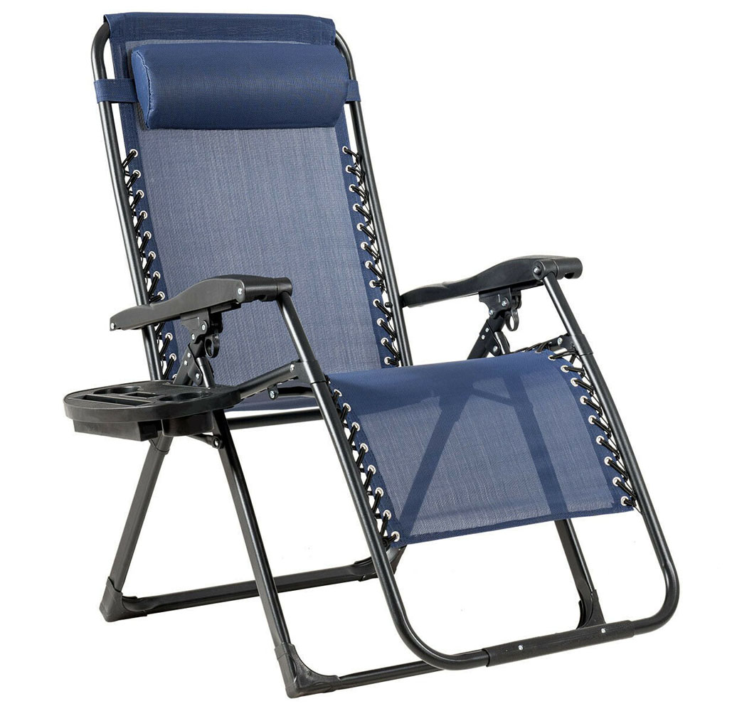 Photos - Garden Furniture Goplus Zero Gravity Oversized Reclining Lounge Chairs  - Navy 2*(Set of 2)