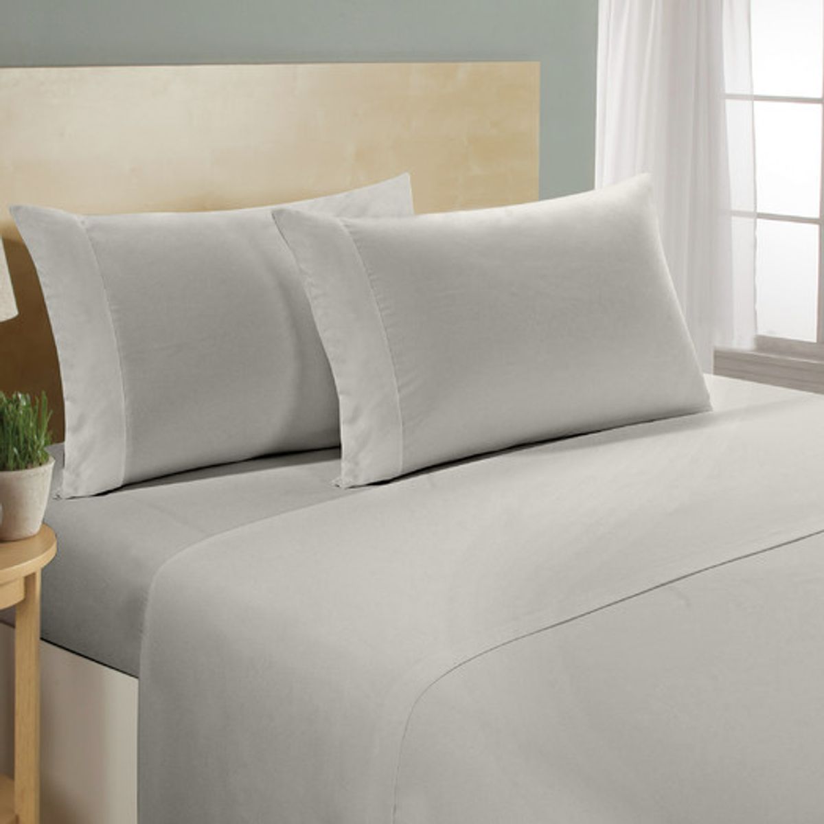 1,000-Thread-Count 100% Egyptian Cotton 4-Piece Sheet Set - FULL-SILVER