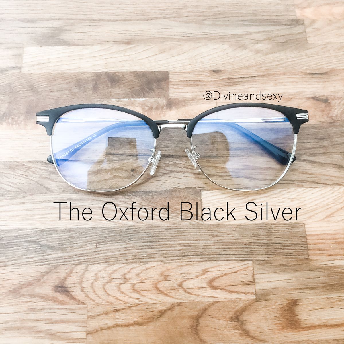 Adult Stylish Blue Light Blocking Glasses  The Oxford Black Silver