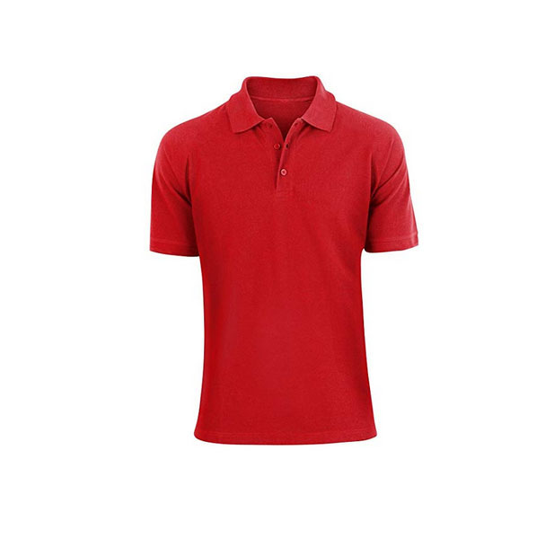 Mens Classic Fit Cotton Polo Shirt Red XL