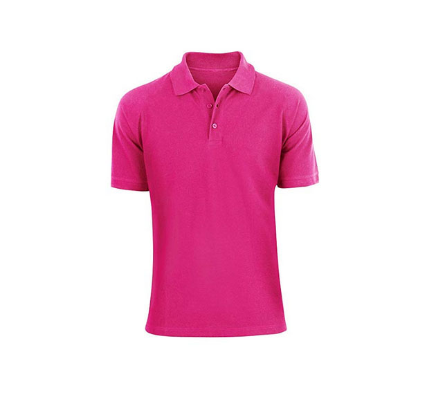 Mens Classic Fit Cotton Polo Shirt  Hot Pink  XL