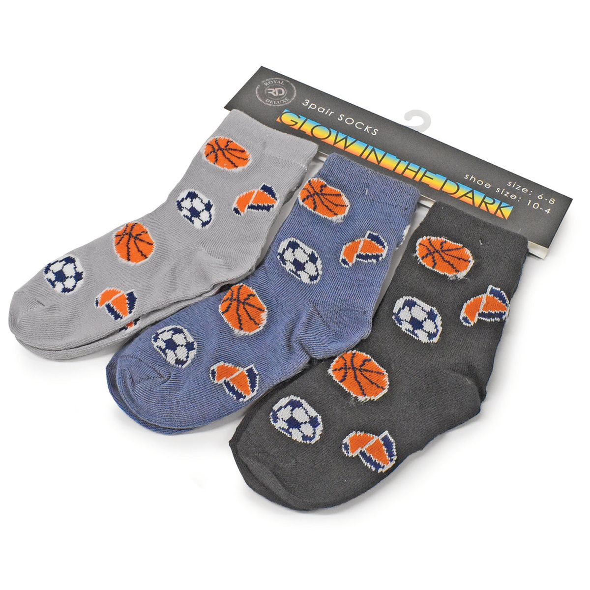 Kids' Glow-in-the-Dark Socks (6-Pair) - Sports
