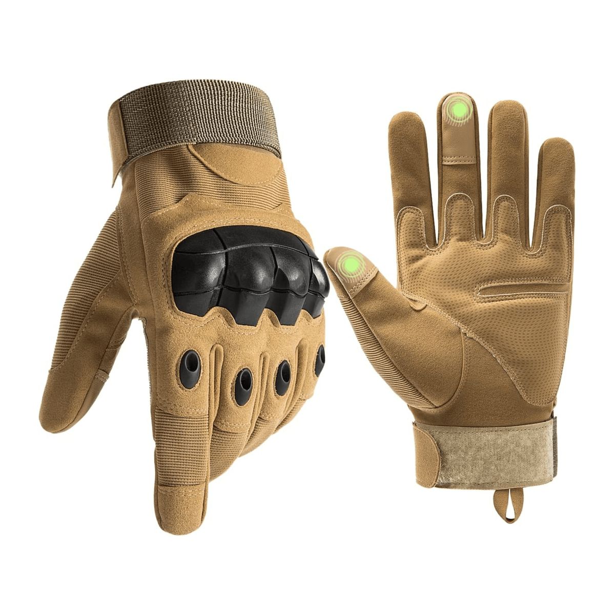 Tactical Gloves for Outdoor Sports with Touchscreen Fingertip Compatibility - X-Large - Tan