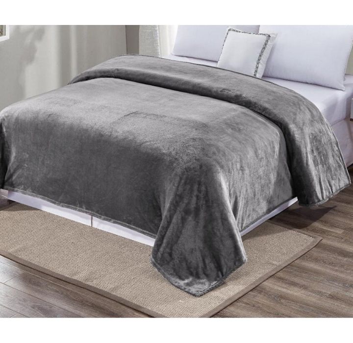 Sheradian Velvet Touch Microplush Blanket - Queen - Grey