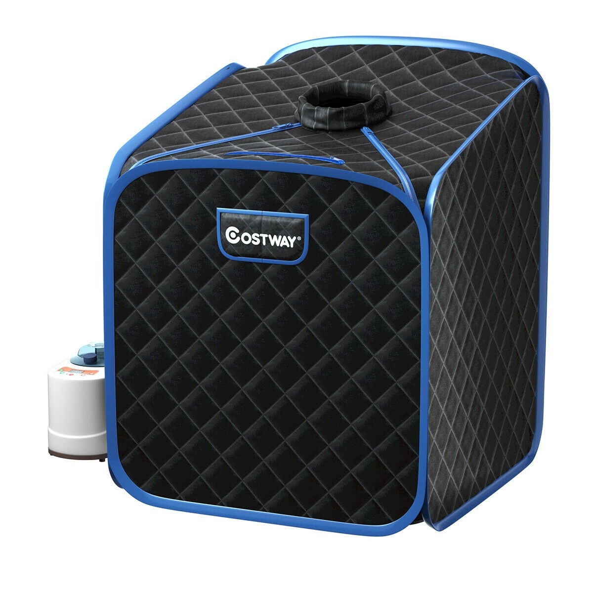 Portable Steam Spa Sauna with 9 Temperature Levels + Chair - Black