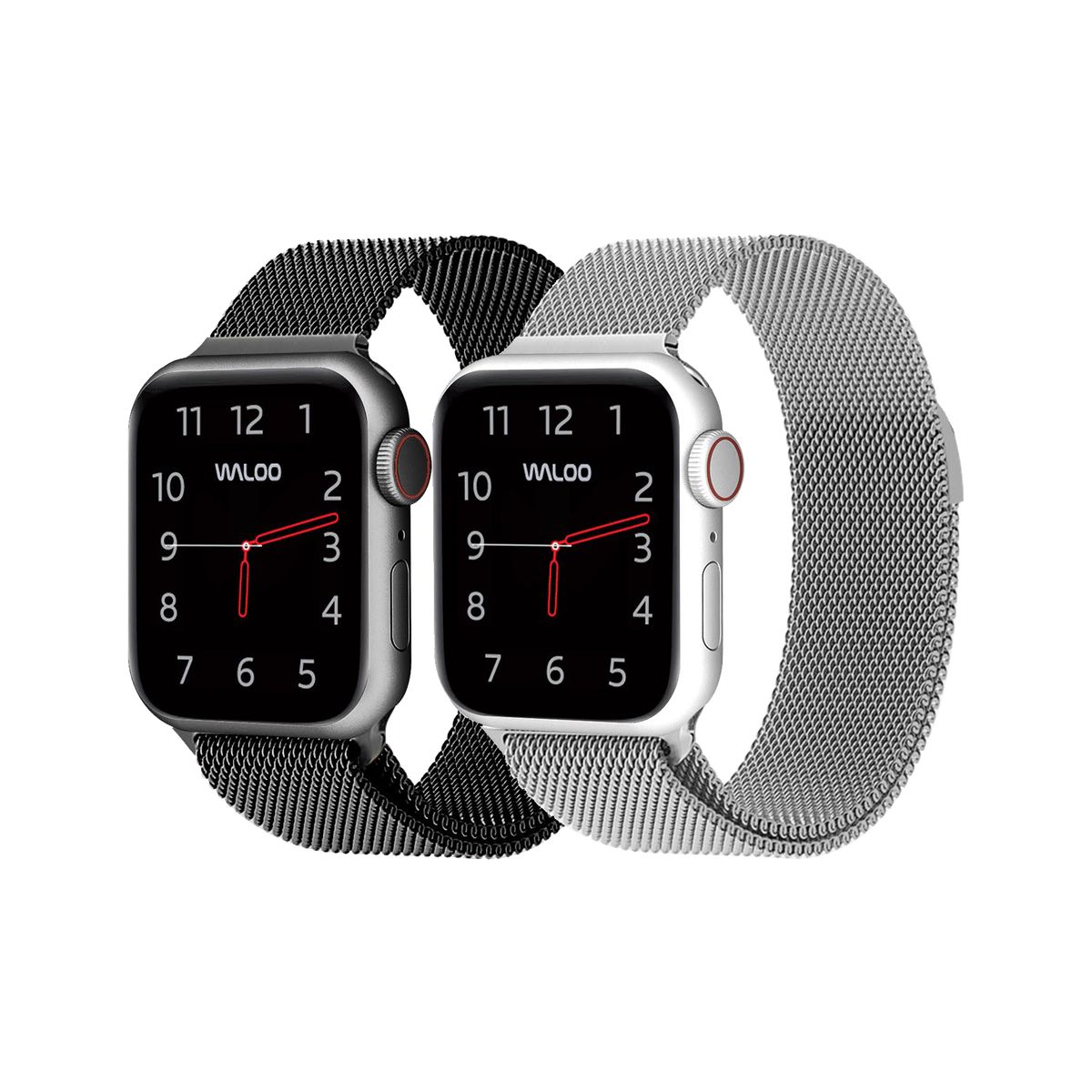 Photos - Other for Mobile Waloo Waloo® Milanese Watch Band for Apple Watch Series 1-7  - 38/(2-Pack)