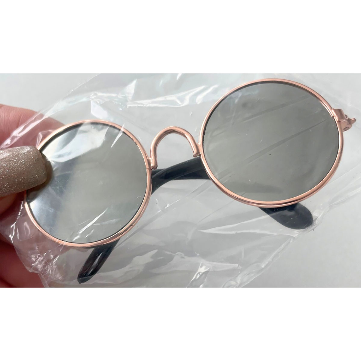Round Pet Glasses  Silver Mirror