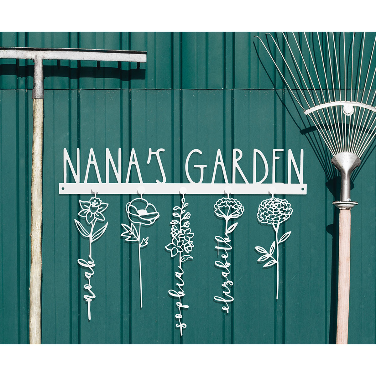 Personalized 'Our Family Garden' Plaque - White Powder Coat