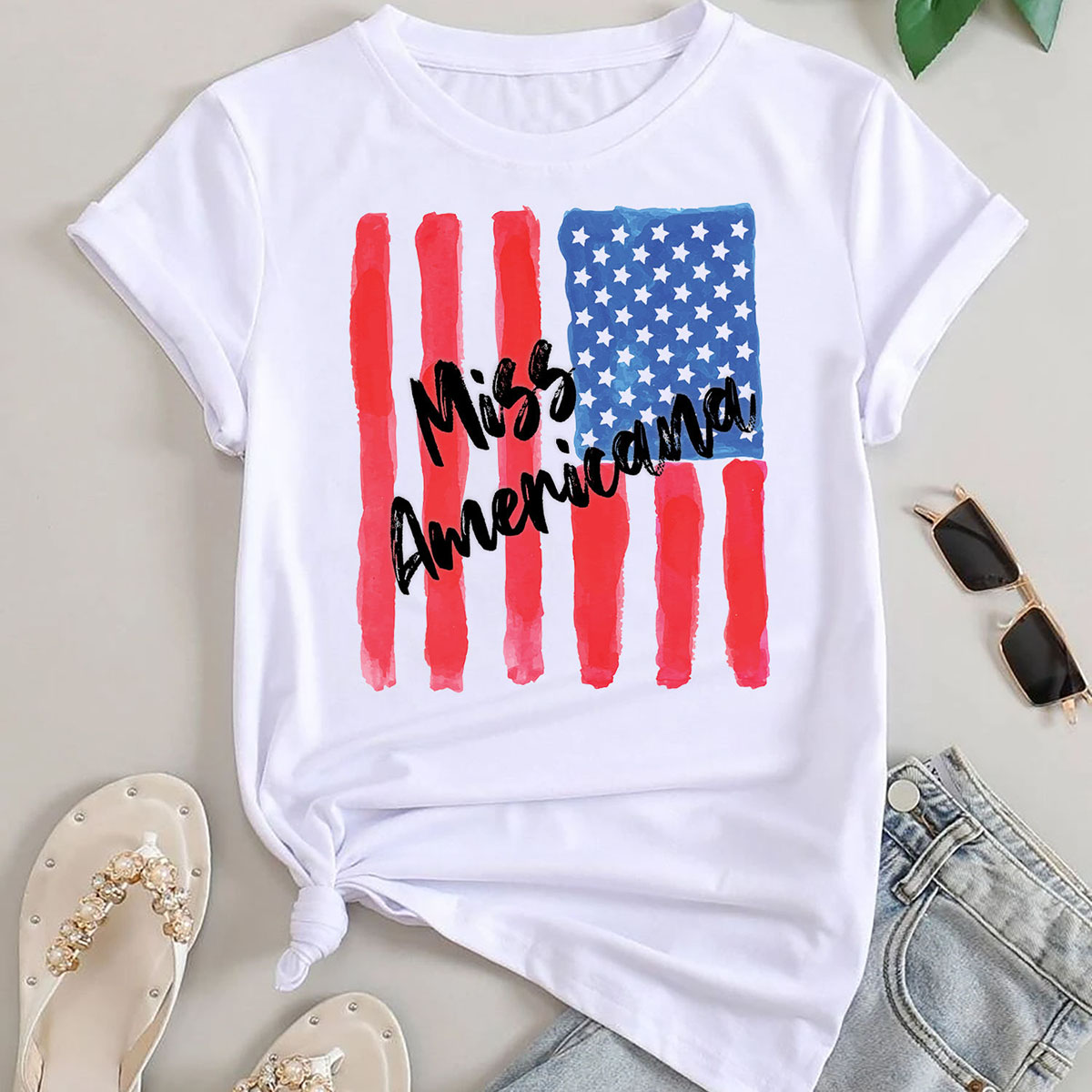 Women's Miss Americana T-Shirts - Miss America - White - M