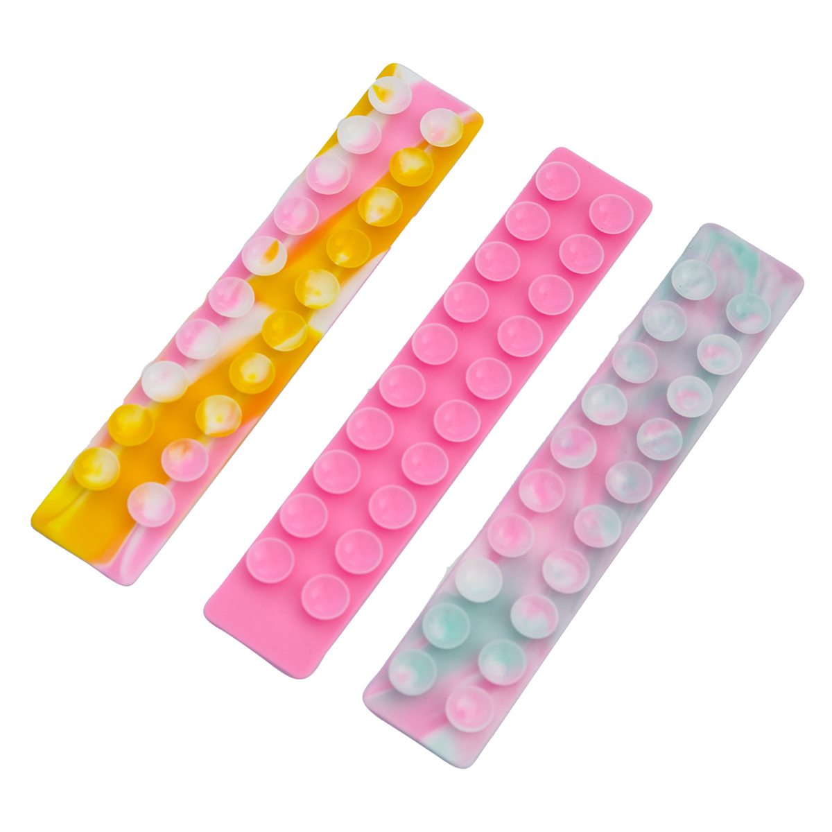 Link 6.5-Inch Suction Pop-It Fidget Bracelet (3-Pack) - Pink