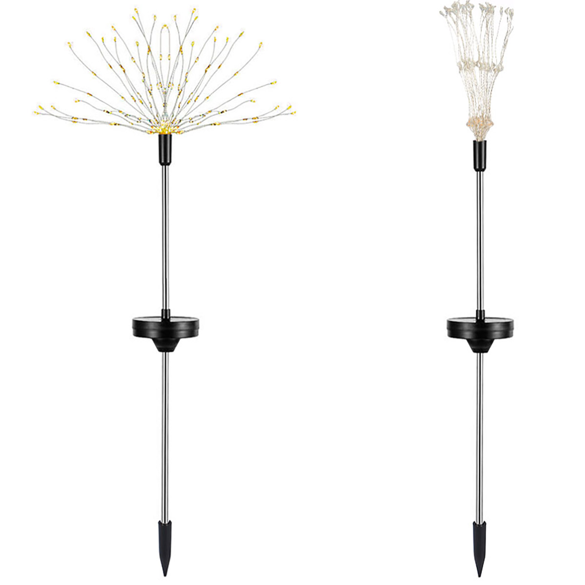 Solarek® 2-Piece Solar Powered Starburst Firework 120-LED Garden Path Lights - Solarek 2Pcs Solar Powered Lights W