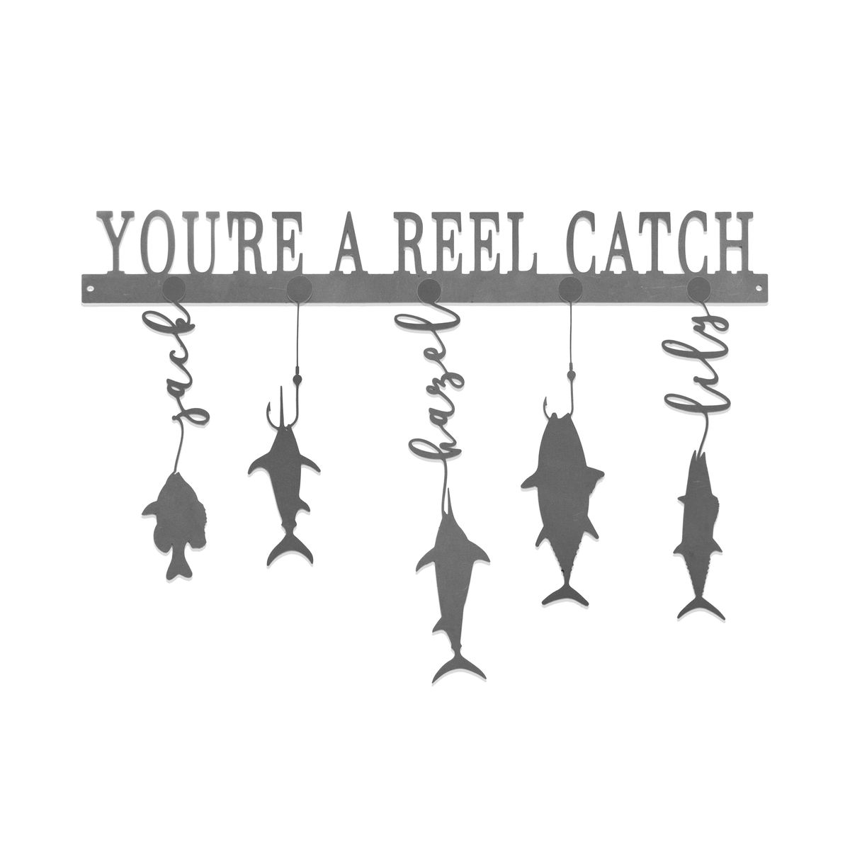 Personalized Steel Fish Wall Sign - Raw Steel - Can Rust