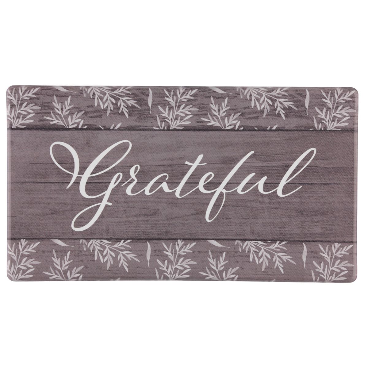 Oil & Stain Resistant Anti-Fatigue Printed Kitchen Floor Mat - Grateful - 20" x 36"