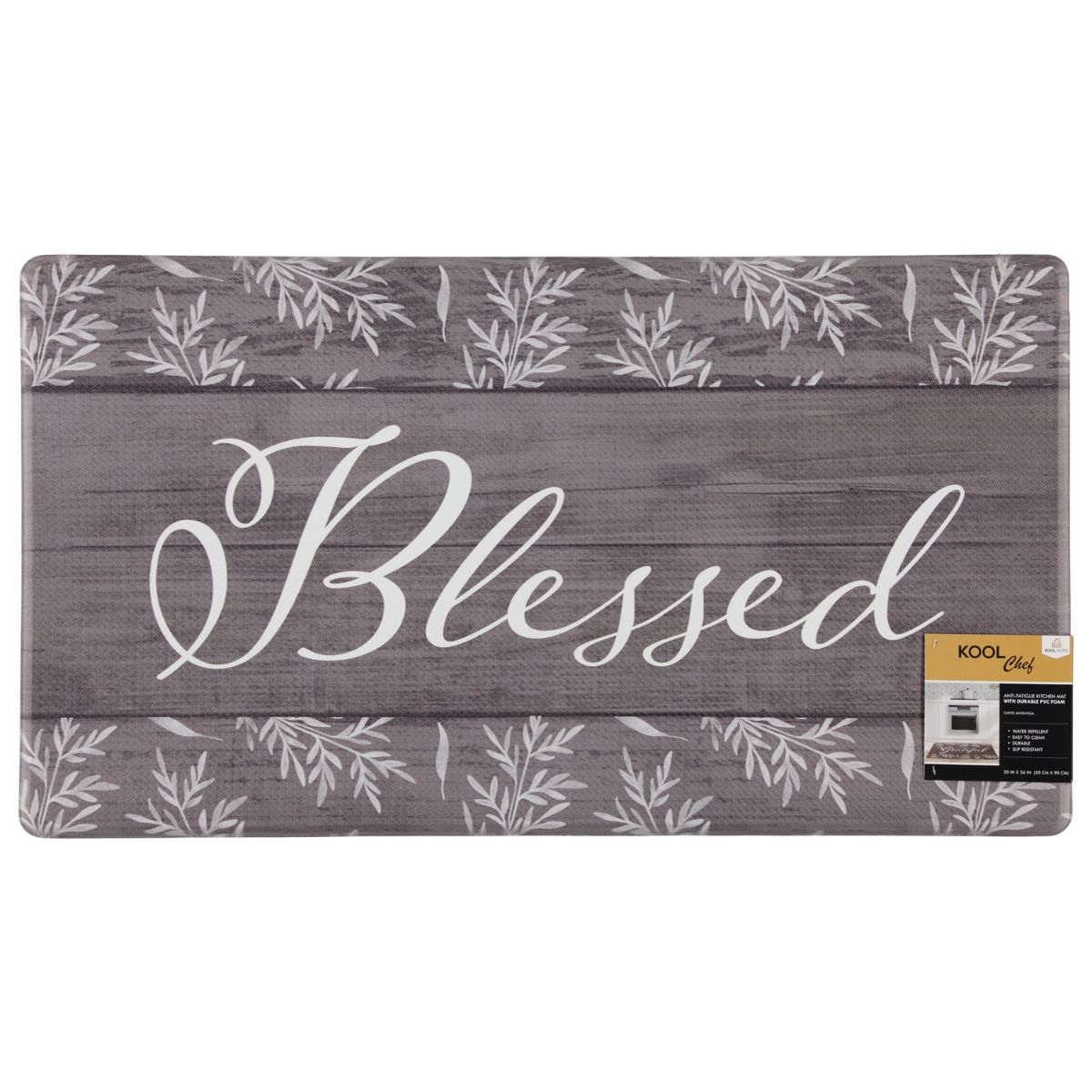 Oil & Stain Resistant Anti-Fatigue Printed Kitchen Floor Mat - Blessed - 20" x 36"