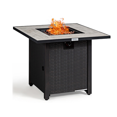 Photos - Electric Fireplace Goplus Square 30" 50,000-BTU Propane Gas Fire Pit Table OP70520