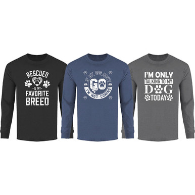 Men's Best Dog Ever Long Sleeve Shirt - If My Dog Can't Go - Navy / 2XL