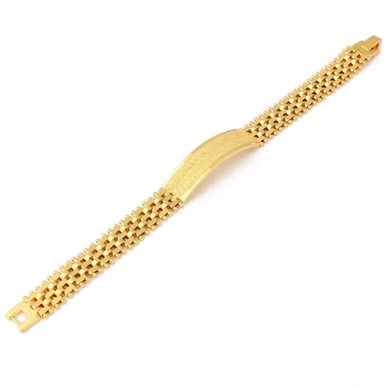 18K-Yellow-Gold-Filled Unisex Band ID Bracelet-image-SKU4052696