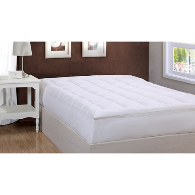 Damask Stripe Pillowtop 500-Thread-Count Mattress Pad - CALIFORNIA KING