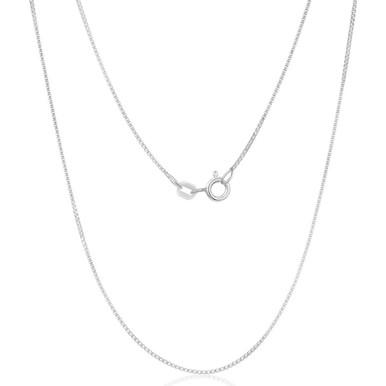 .925 Stamped Sterling Silver 0.7mm Italian Box Chain
