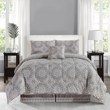 5-Piece Reversible Microfiber Bed Comforter Set