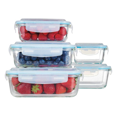 Cheer Collection Airtight Food Storage Containers, Set of 7 (Blue)