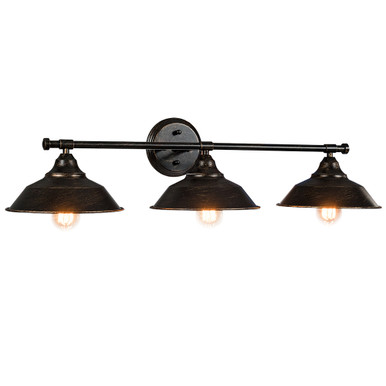 Modern Industrial 3-Light Antique Bronze Wall Fixture