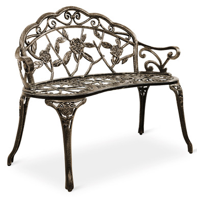 Photos - Garden Furniture Goplus Antique Rose Cast Aluminum Garden Bench OP2780CP