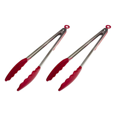 StarPack™ Nonstick Silicone and Stainless Steel Kitchen Tongs (2-Pack)