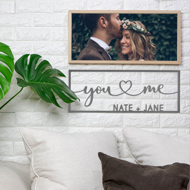 Personalized 'You - Me' Metal Sign