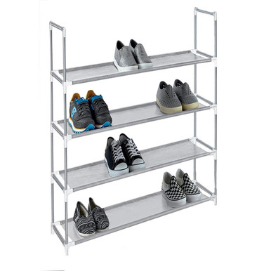 Space Saving 12 Pair Stackable Shoe Rack - UntilGone.com