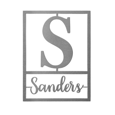 Personalized 16-Inch Floating Script Monogram Metal Plaque