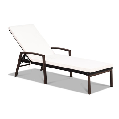 Rattan Cushioned Adjustable Lounge Chair