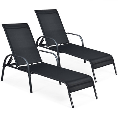 Photos - Sofa Goplus Outdoor Patio Chaise Lounge Chairs  OP70508-2(Set of 2)