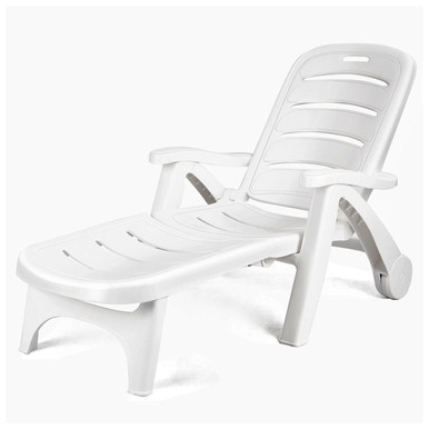 Adjustable 5-Position Outdoor Rolling Lounge Chair