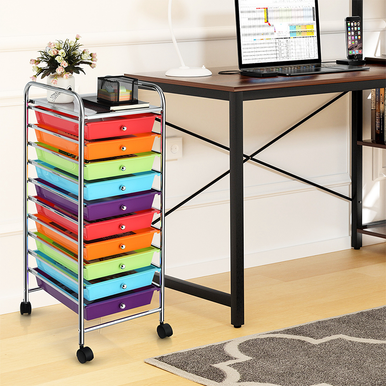 Rolling 10-Drawer Utility Organizer Cart