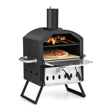 Outdoor Pizza Oven with Anti-Scalding Handles and Foldable Legs