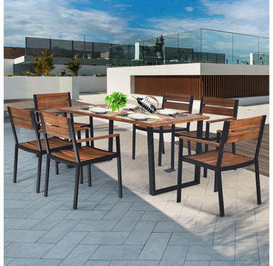 Acacia Wood 7-Piece Patio Dining Set