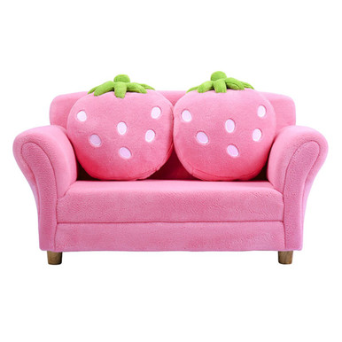 Kids' Pink Strawberry Cushion Sofa