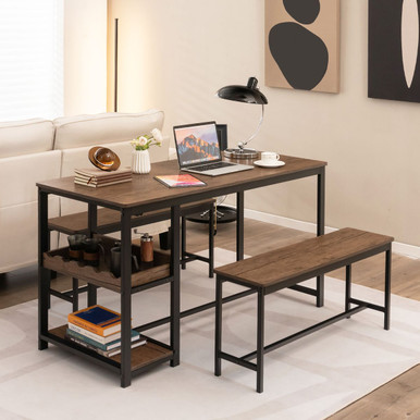Dining Table Set with 2 Benches