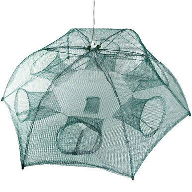 iMounTEK Foldable Hexagon Fishing Trap Net 6 or 8 Hole Bait Catcher 6 Holes Fishing Bait Trap