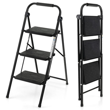 Photos - Ladder Costway 3-Step  Folding Step Stool TJ10007DK 