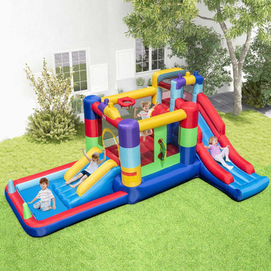 Kids' Inflatable Bounce House with 680W Blower & Ball Pit