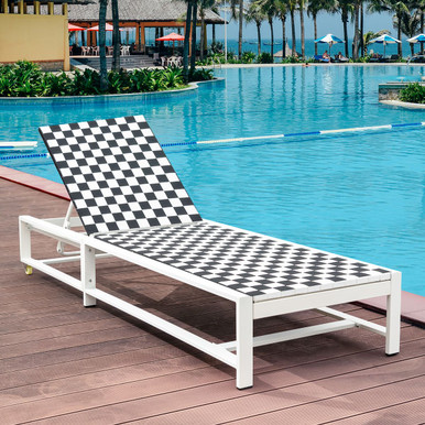 Photos - Garden Furniture Goplus Outdoor Adjustable Patio Chaise Lounge Chair with Wheels & Sturdy Metal Frame HW64414 