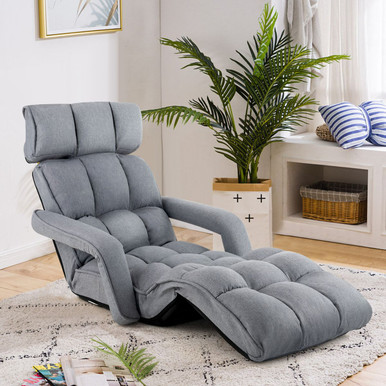 6-Position Adjustable Floor Chair with Adjustable Armrests & Footrest