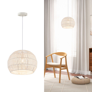 Round Paper Pendant Light Fixture