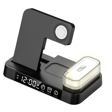 3-in-1 Foldable Wireless Charger with Alarm Clock & LED